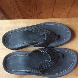 Rafters Black Leather Flip-Flop Mens Sandal Size 12